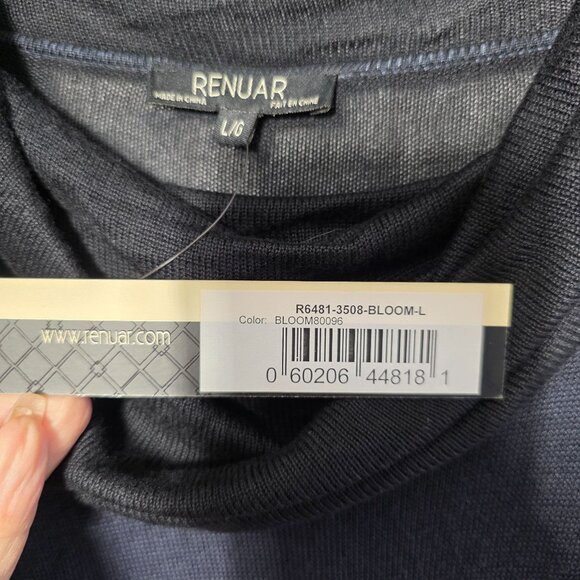 Renuar Womens Cowl Neck Tunic Whimsigoth Sweater Large Ombre Gradient Design New - Picture 3 of 8